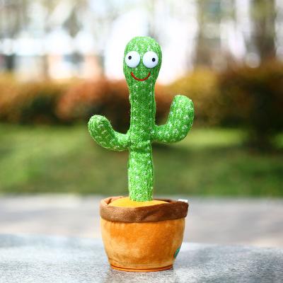 China Cactus 2021 Hot Promotional Advertising Amazon Selling Singing Gifts Funny Cactus Toy With Light And Music 120 Songs Dancing for sale