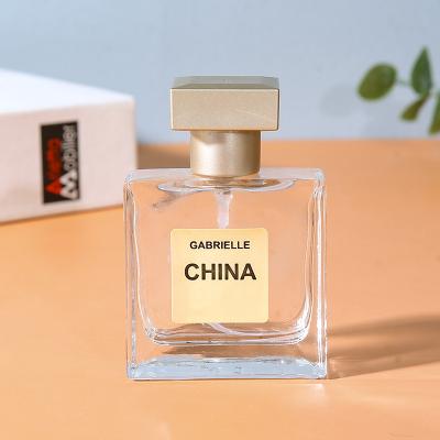 China Custom Transparent Hot Stamping Clear Sticker Adhesive Label Cosmetic Label Bottle Gold Foil Perfume Glass Bottle Heat Sensitive for sale