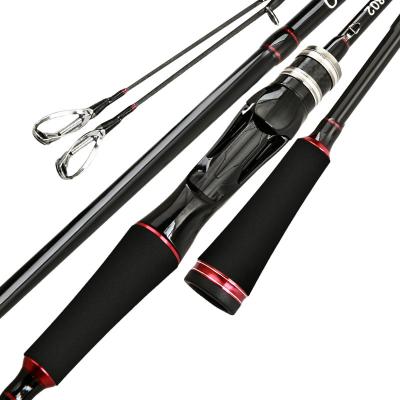 China Outdoor Fishing Activity Carbon Fishing Rod Amazon 2.1m 7FT Fishing Rods Portable Spinning Traval 4 Section Carbon Fiber Middle Action for sale