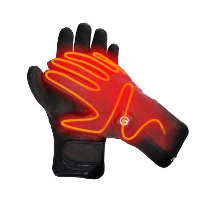 China Winter Ski Sports 7.4V Lithium Battery 2200 Mah Other Sports Heating Savior Outdoor Leather Electric Savior Heated Recycling Gloves for sale