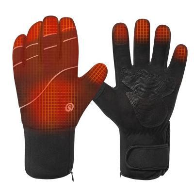 China Outdoor Winter Motorcycle Sports 7.4V Battery Rechargeable Heated Gloves Hand Warmers Bike Gloves For Cycling for sale