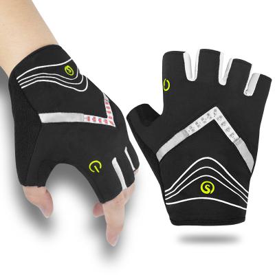 China Breathable Outdoor Sports Breathable Half-fingers And Comfortable Spinning Lights Cycling Gloves for sale