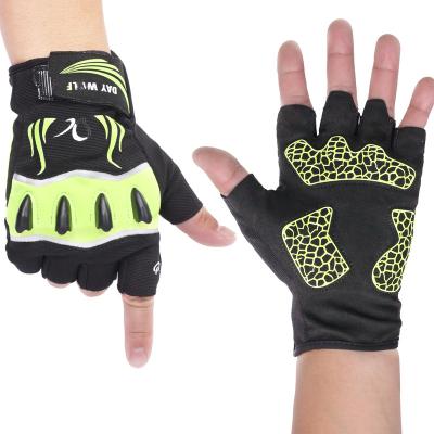 China 2021 New Style Half Finger Rechargeable Battery Heated LED Riding Gloves for sale