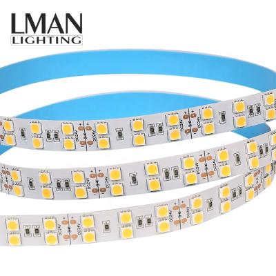 China Easy Installation High Power IP20 120leds/m 15MM Width DC 12V 24V SMD 5050 RGB LED Strip Two Line Lamp for sale