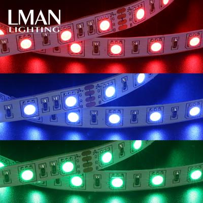 China Easy Installation 10mm Indoor Decorative Width Flexible DC 12v 24v 5050 60 Led Per Meter RGB Led Strip Lights for sale