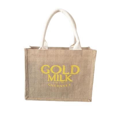 China Heavy Duty Reusable Custom Hessian Canvas Shopping Tote Jute Grocery Bags for sale