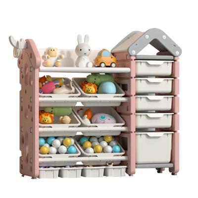 China Modern Hot Selling Drawer Kids Shelf Children Toys Storage Cabinet Plastic Storage Furniture for sale