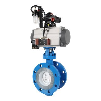 China D643H-16C General Steam Heat Transfer High Temperature Oil Cast Steel Pneumatic Type Hard Seal Flange Butterfly Valve for sale