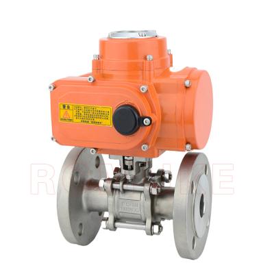 China General Stainless Steel CF8 CF3 CF8M CF3M Three Piece Flange Q941F-16P Electric Ball Valve for sale