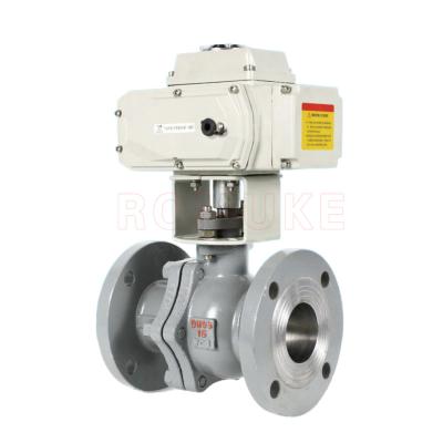 China Q941F GB General Standard Carbon Steel WCB 2 Way Floating Type Electric Flanged Ball Valve for sale