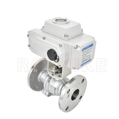 China Q941F GB Standard Overall Stainless Steel CF8 CF3 CF8M CF3M 2 Floating Type Electric Flanged Ball Valve for sale