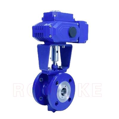 China VQ947F-16C GB General Standard Carbon Steel WCB V Electric Flanged Type Ball Valve for sale