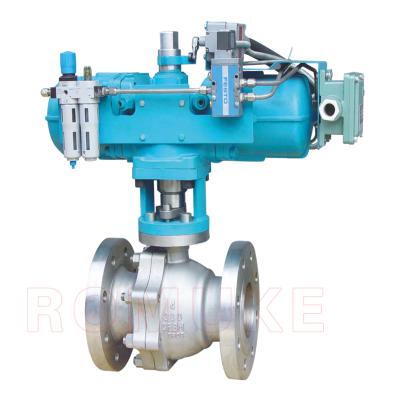 China Q641F API Standard Stainless Steel CF8 CF3 CF8M CF3M 2 General Way Float Type Pneumatic Flanged Ball Valve for sale