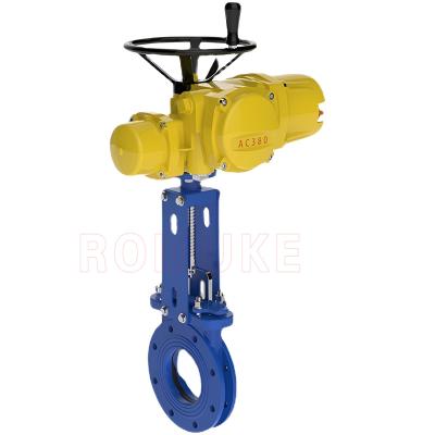 China PZ973H-10C General Counter-clip Carbon Steel WCB Electric Knife Gate Valve for sale