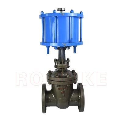 China Z641H-16C Carbon Steel WCB General Rising Stem Wedge Flange Pneumatic Gate Valve for sale