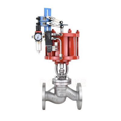 China J641W-16P GB Standard Stainless Steel CF8 CF3 CF8M CF3M Flange Pneumatic Globe General Valve for sale