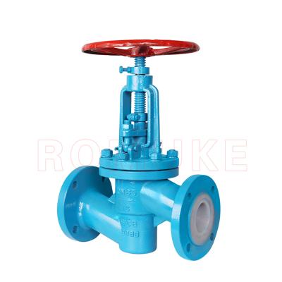 China General Standard J41F46-16C GB Carbon Steel WCB PTFE Jacketed Flange Manual Globe Valve for sale