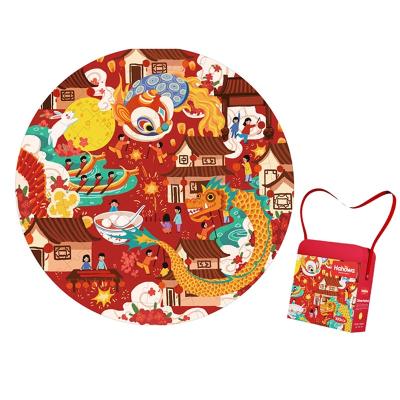 China 100% Eco-friendly Factory Direct Let Us Chinese Festival Baby Art Story Puzzles Toys Shoulder Bag Puzzles Colorful And Comfortable for sale