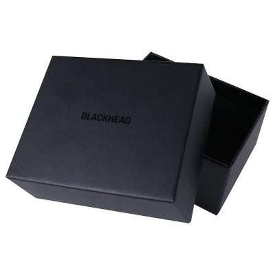 China Handmade Black UV Black Paper Craft Paper Box Jewelry Box With Custom Logo for sale