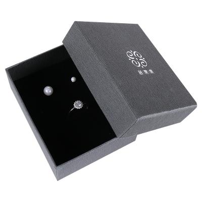 China Small handmade gray paper jewelry box with special paper for sale