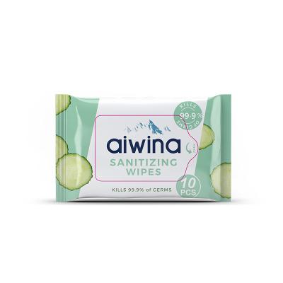 China Vaginal wipes AIWINA organic vegan unscented custume vaginal wet wipes sheets female private label for sale