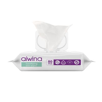 China AIWINA Eco-Friendly Even Teeth Flushable Body Wet Wipes for Adult and Elderly [5-Pack] for sale