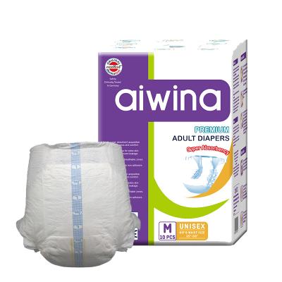 China Samples 2021 AIWINA private label qualityfree plain weave adult diaper sleep tops for older senior elderly adults for sale