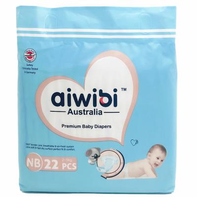 China AIWINA Baby Kids Printed Breath Woven Diaper Colored Disposable Eco Friendly Baby Diapers Open Type in china for sale