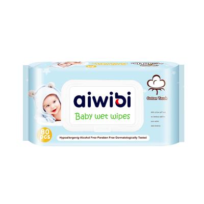 China Hand Face Water AIWINA High Quality Natural Bamboo Baby Cleansing Safe Wet Cloth with Wipes Solution Aloe Vera Vitamin E Manufacturer China for sale