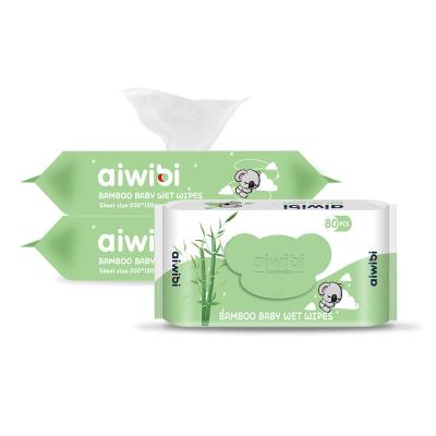 China AIWINA 10%off Eco-friendly Cotton Baby Cloths Factory Price Wet Alcohol Free Water Wipes Sensitive Skin Unscented Biodegradable Newborn for sale