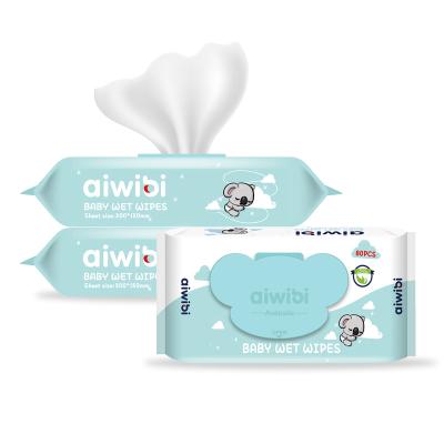 China AIWINA 10%off Factory Price Parabenfree Wipes Eco-friendly Cotton Baby Wet Water Wipes Sensitive Skin Unscented Biodegradable Newborn for sale