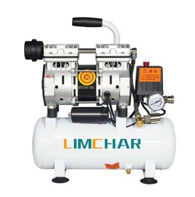 China Mini Silent Double Cylinder Portable 550W/0.75HP-9L Low Noise Low Noise Oil Free Air Compressor for sale