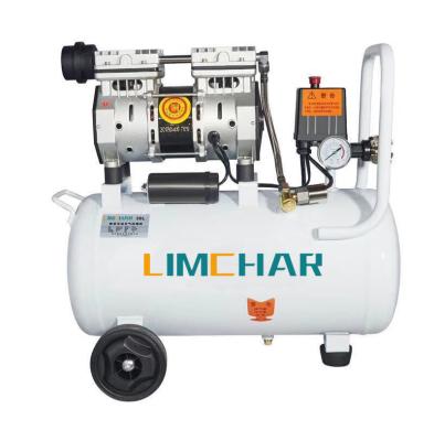 China Mini Silent Double Cylinder Portable 550W/0.75HP-30L High Quality Low Noise Oil Free Air Compressor for sale