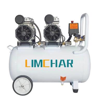 China Mini Silent Double Cylinder Portable 550W/0.75HP-50L High Quality Low Noise Oil Free Air Compressor for sale