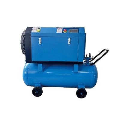 China Industrial production lubricated permanent magnet screw 10A synchronous air compressor with 200L tank 380V for sale