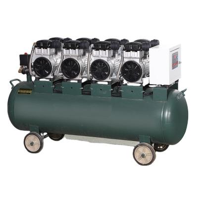 China Low Noise 1.1KW/1.5HP Oil Free Piston Air Compressor 180L Oil Free Tank Heads Single Phase AC Motor for sale