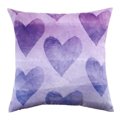 China Wholesale Massage Factory Heart Printed Purple Scatter Cushions For Home Decor for sale