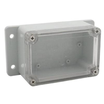 China 100*68*50mm ABS transparent cover outdoor waterproof box with outdoor electrical ears IP66 junction box 4 screws for sale