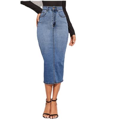 China High Waisted High Waisted Midi Length High Waisted Bodycon Denim Breathable Jeans Casual Pencil Skirt for sale