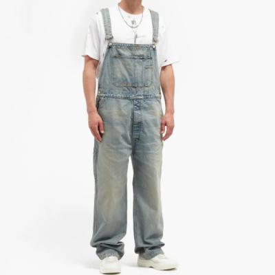 China Breathable Cheap Breathable Mens Denim Overalls Cotton One Piece Loose Fit Overalls For Men for sale