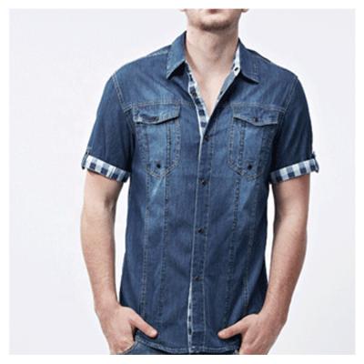 China Viable plus size denim shirts jacket wholesale denim fabric for shirt denim shirts for men for sale