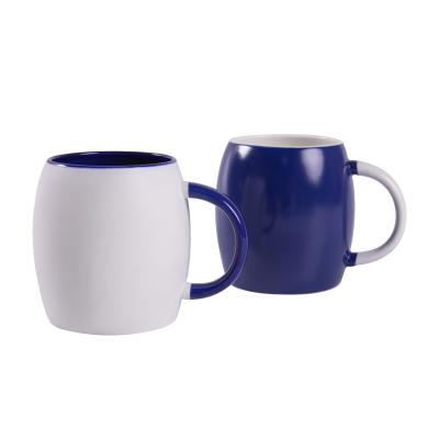 China Viable Custom Factory Double Color Thick Wall Gloss Ceramic Coffee Cup Mug for sale