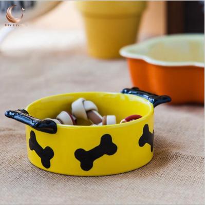 China Sustainable Custom Luxury Eco-Friendly Dog Round Logo Ceramic Cat Food Water Pet Bowl for sale