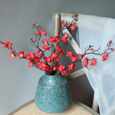 China Home Decorative Artificial Flowers Wedding Plum Blossom Branches White Decoration 60cm for sale