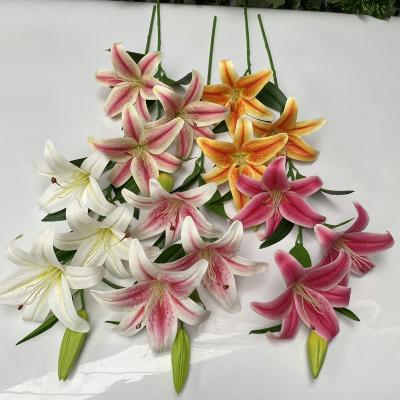 China Wholesale Artificial Decoration Lilies Flower For Wedding Party Home Decor for sale