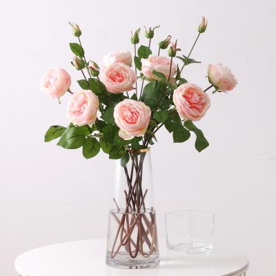 China Real Decoration Touch 2 Heads Valentines Gift Wedding Decoration Artificial Rose for sale