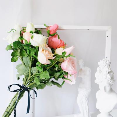 China Decoration Rose Peony Artificial Flower Stem Artificial Flower Bunch With Big Price for sale