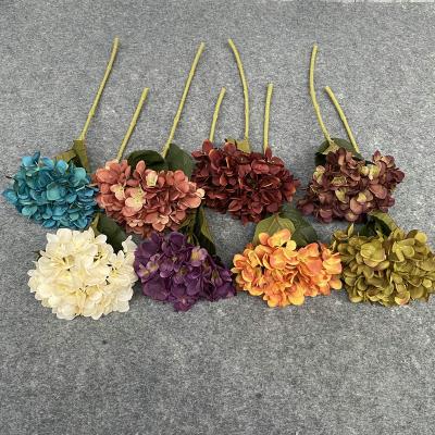 China Beautiful high quality and colorful best selling hydrangea silk flower for home decoration for sale