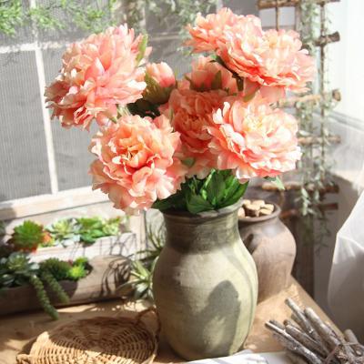 China Wholesale Giant Artificial Light Pink White Real Touch Large Peony Decoration 90cm Silk Flower Artificial Peonies For Wedding Decor for sale