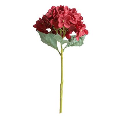 China Beautiful High Quality Realistic Colorful Fake Hydrangea Flower Artificial Flower for sale